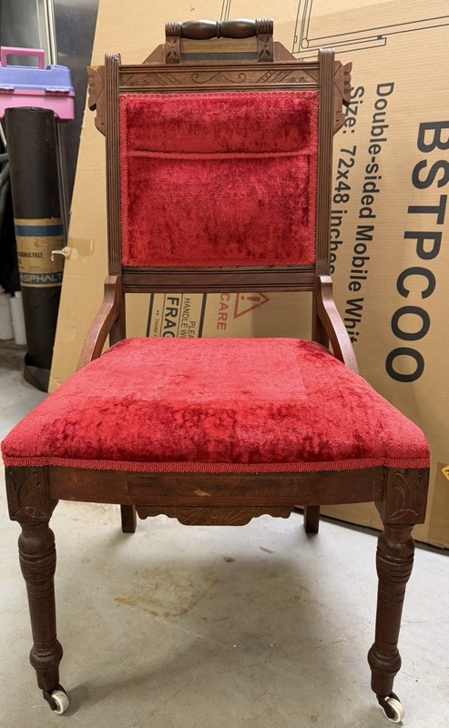 19th-century Victorian Eastlake parlor chair 