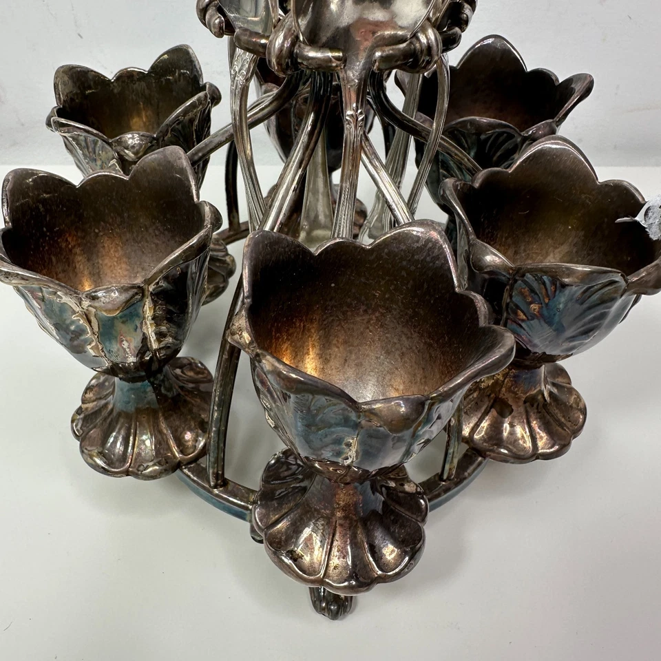 Porta huevos Sheffield georgiano temprano plateado 6 tazas de huevos excelente Foto 2 de 4