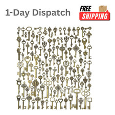 JIALEEY 125 Pcs Vintage Skeleton Key Charms Antique Bronze