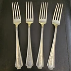 Fairfax Durgin Gorham Sterling Silver, Set Of 4 Dinner Forks, 7 7/8 Mono, 9.7 Oz