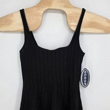 Midi Tank Dress Black Womens Sleeveless Medium 8/10 Sweater Dress Party Scoop