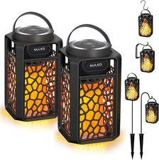 2Pack Outdoor Bluetooth 5.1 Speakers LED Flame Speakers 10W TWS Tiki Torch At...