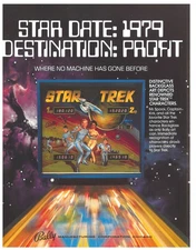 Star Trek Bally Pinball Flyer / Brochure / Ad /