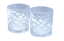 Courvoisier Cognac Embossed Weighted Rocks Bar Drink Whiskey Glasses Set 2