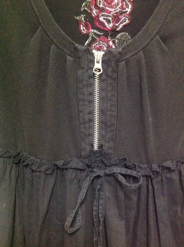 KappAh! Black Gypsy/Goth/Boho-Hippie Dress , "free your mind" size 32/34 - Picture 6 of 9