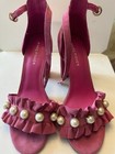 Pearl Pink Suede Heels Strappy Sandals Marc Fischer Size 6 Sexy Barbie — photo 2