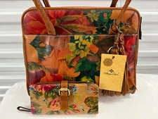 Patricia Nash  Floral Paris  Crossbody Satchel Purse w/ WALLET SPRING MULTI