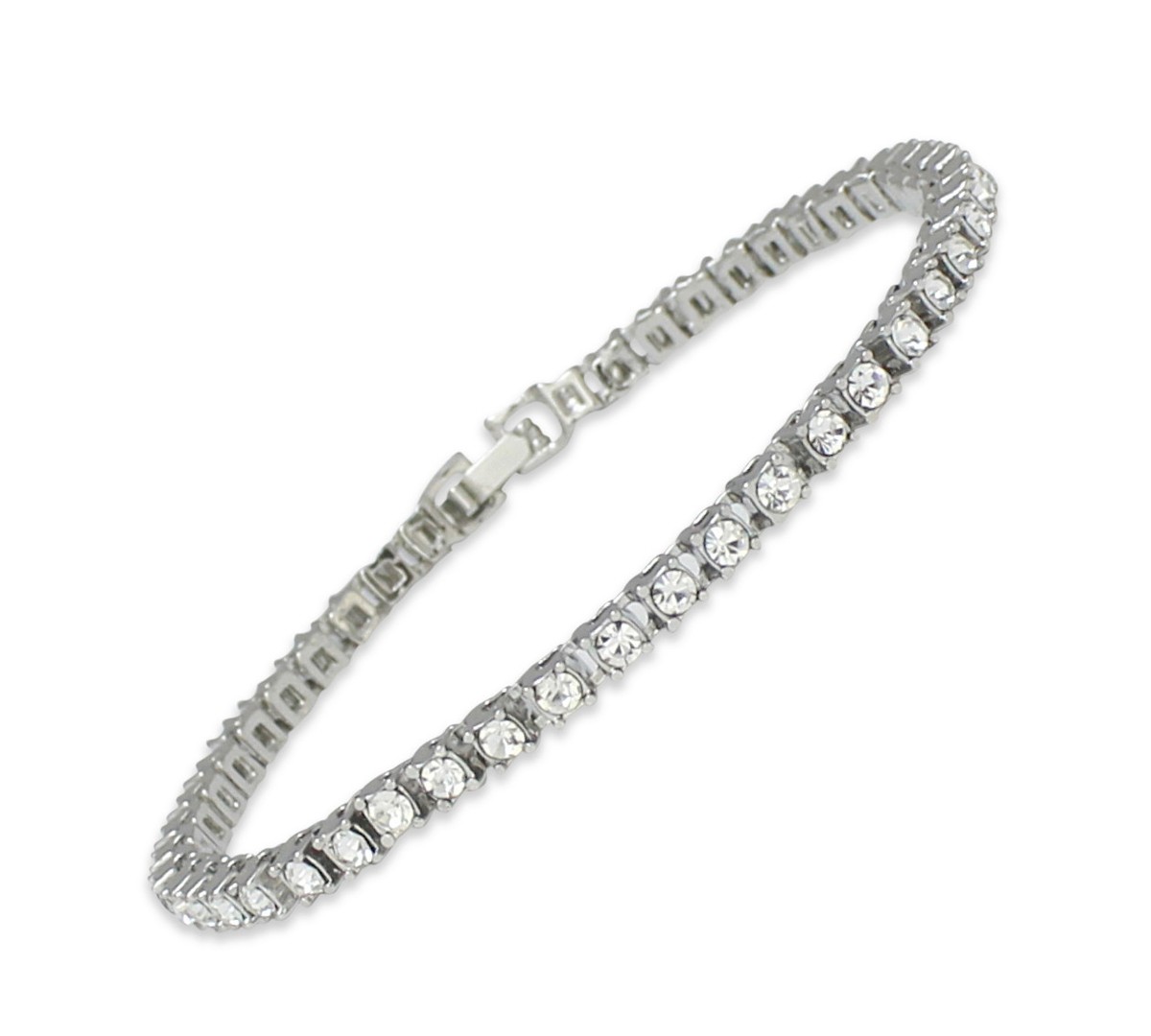 Mens Womens Row Cz Tennis Bracelet 14k White Gold Plated inch