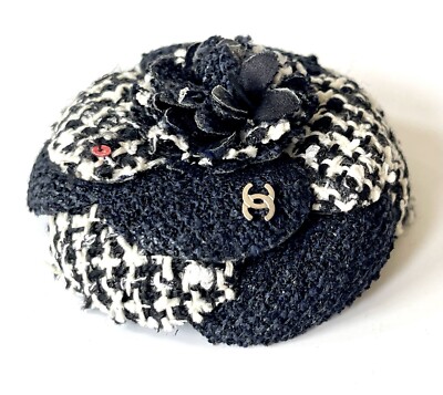 chanel tweed brooch