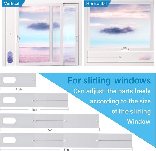 Portable Air Conditioner Window Kit Sealing Bracket for ExhaustHosewith5.1/5.9'' - Picture 4 of 7