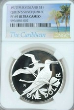 1979 BRITISH VIRGIN ISLANDS SILVER 1 DOLLAR JUBILEE NGC PF 69 ULTRA CAMEO