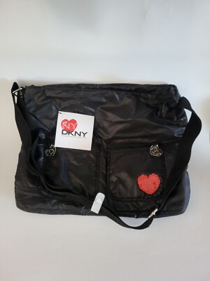 DKNY My NY 90s Lightweight Black Zip Large Messenger Crossbody Bag Streetwear