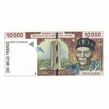 [#177922] Banknote, West African States, 10,000 Francs, KM:114Ae, UNC(65-70)