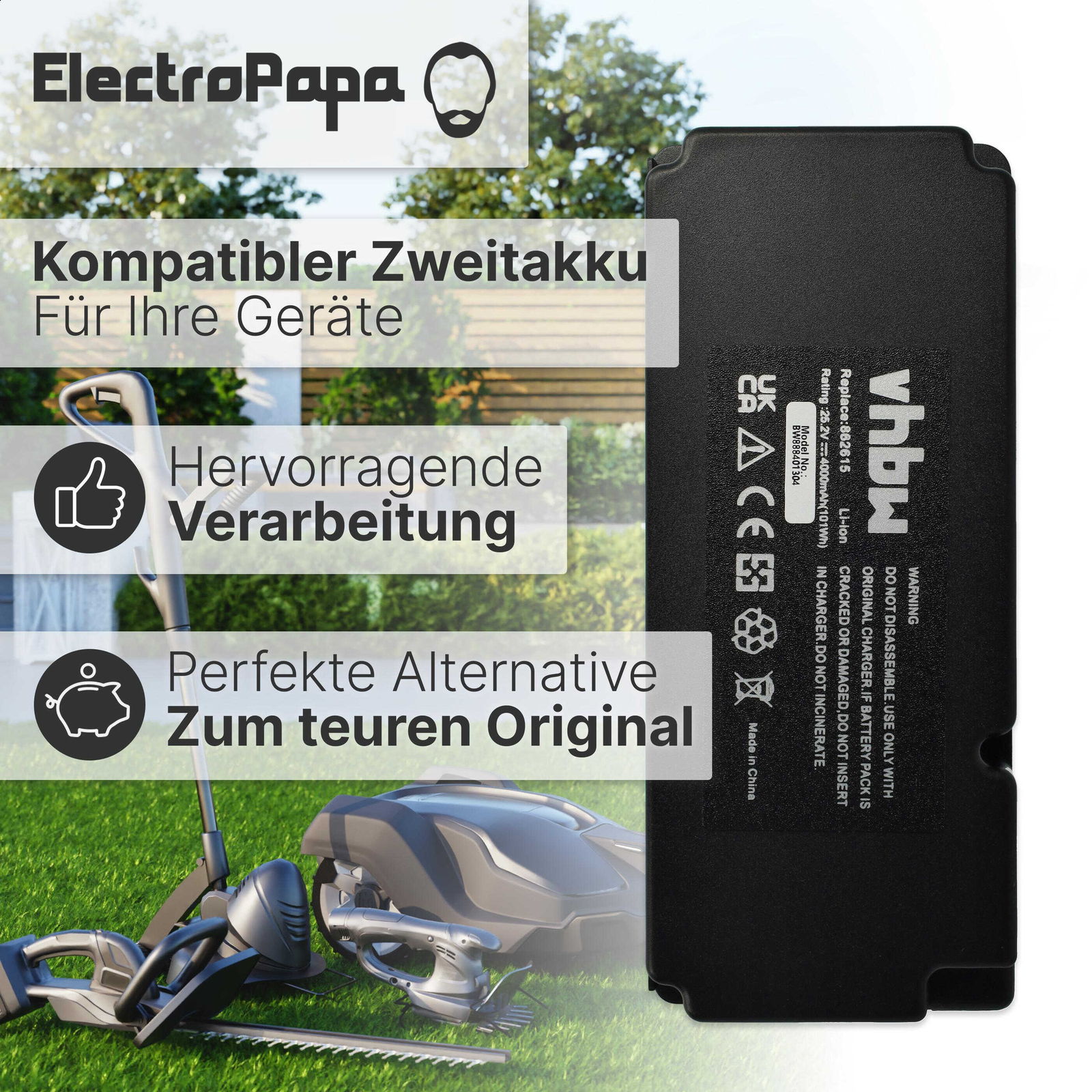 Vhbw Batterie Compatible Avec Ferrex R800 Easy Robot Tondeuse (4000mAh, 25,2V, Li-ion) | Leroy - Foto 8