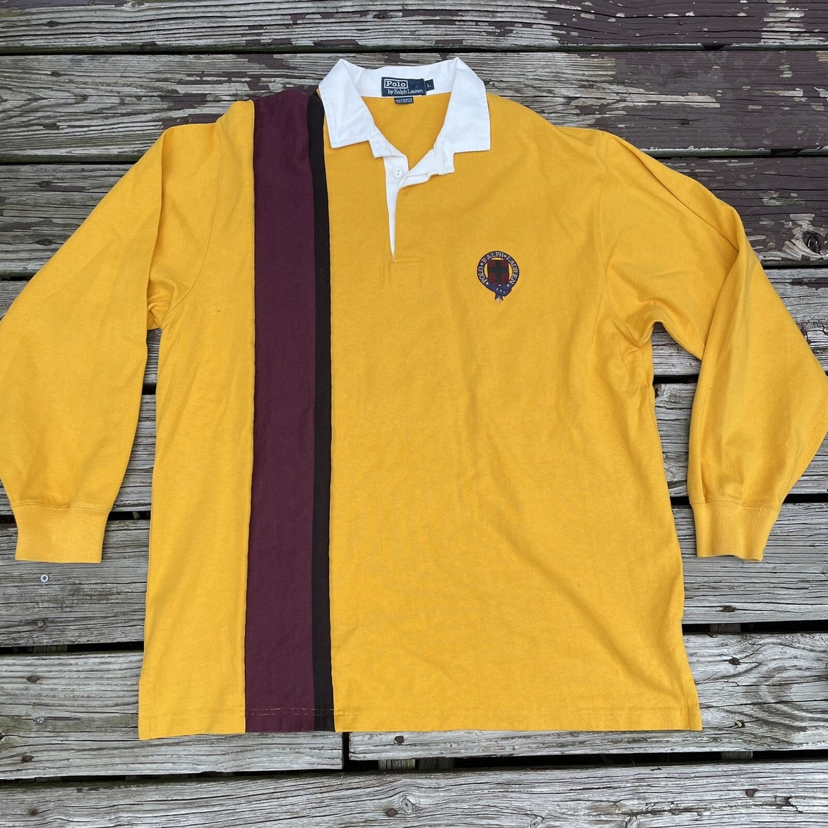 Polo Ralph Lauren Men's Rugby Polo Shirt Long Sleeve Yellow
