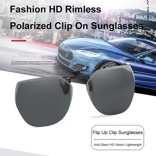 Polarised Clip on Sunglasses Over Prescription Glasses UV400 for Driving Travel - Picture 2 of 21