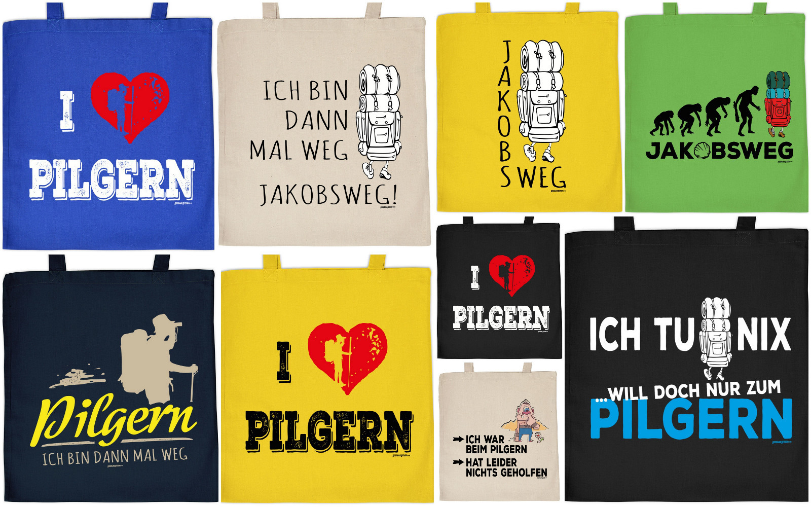Pilger Tasche - coole Sprüche Tasche Pilgern Jakobsweg Wandern Geschenktasche