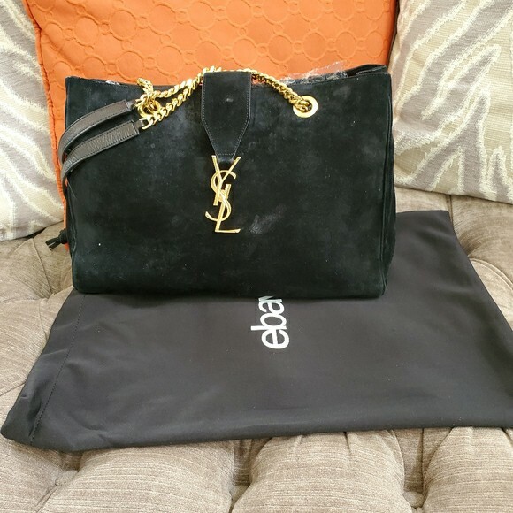 Borsa classica in pelle scamosciata Saint Laurent doppia catena