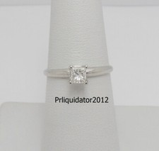 1/3CT Natural Princess Diamond Solitaire Engagement Wedding Ring 14K White Gold