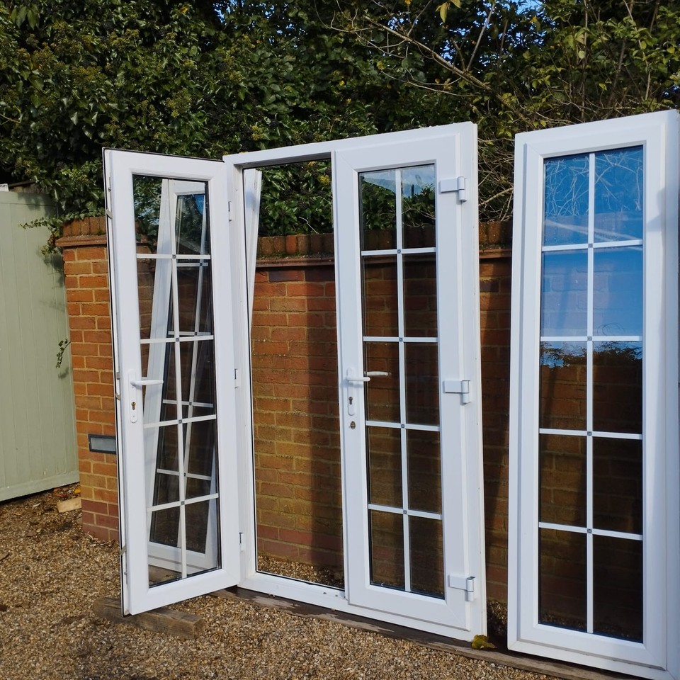 exterior external upvc double Glazed french doors in frame & Side