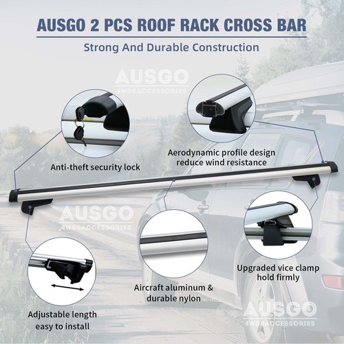 AUSGO 1 Pair Roof Rack Cross Bars for Volkswagen Caddy Maxi 2005-2020 - Picture 2 of 15