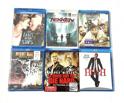 Blu Ray DVD Lot of 6 Die Hard Hitch Tekken Night Watch Hangover New Sealed