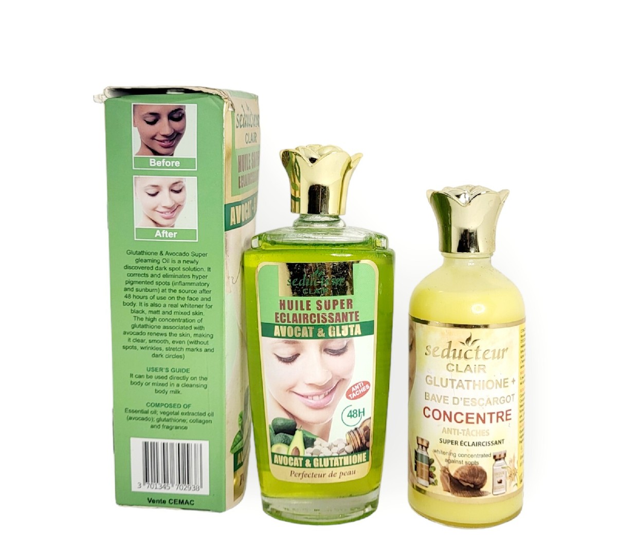 Soin éclaircissant Gluta + Beurre De Coco - 100ml - Anti-taches, Réparateur - Neuf, Péremption 2024