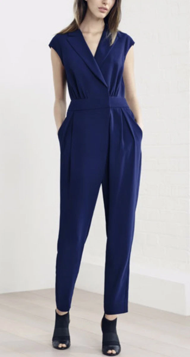 Karen Millen Crepe Tailored Jumpsuit. Navy. US2/UK6. | eBay
