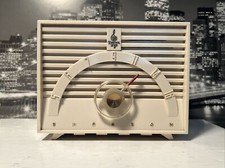 Vintage 1954 Emerson White Bakelite Model 811 Tube Radio MCM Works Stunning!