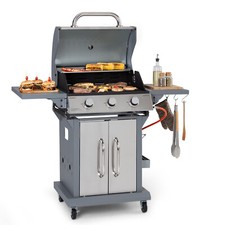Grillwagen Gasgrill Edelstahl 3 x 3,6kW Brenner 60x45cm Grillfläche Garten mobil