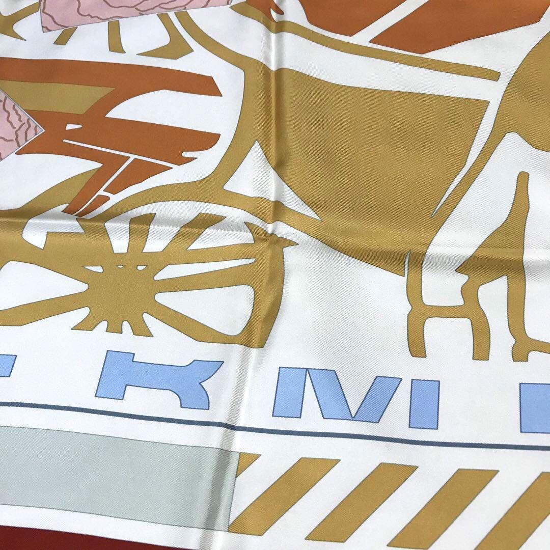 HERMES Puzzle Scarf 90cm Silk Horse Design by J. Metz