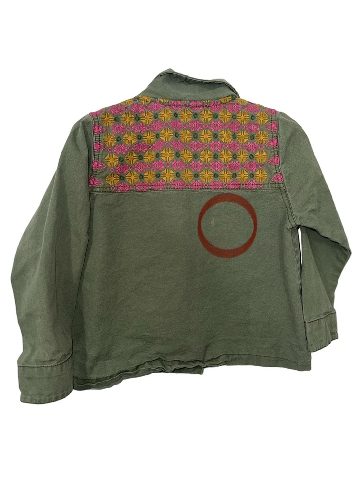 PINK CHICKEN NY Girls 5 Button Up Utility Embroidered Shirt READ FLAWED - Image 2 of 4