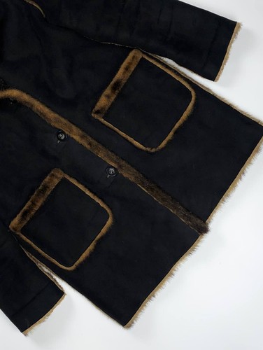 ๐จ 90s Balmain vintage heavy faux fur reversible coat jacket mans M browm black - Picture 13 of 16