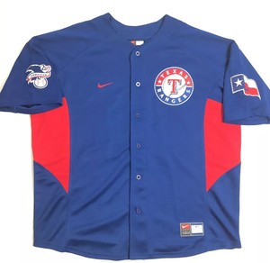 texas rangers button down jersey