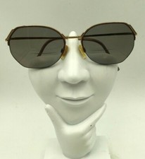 Vintage Rodenstock Ginny Brown Gold Oval Half-Rimmed Sunglasses FRAMES ONLY