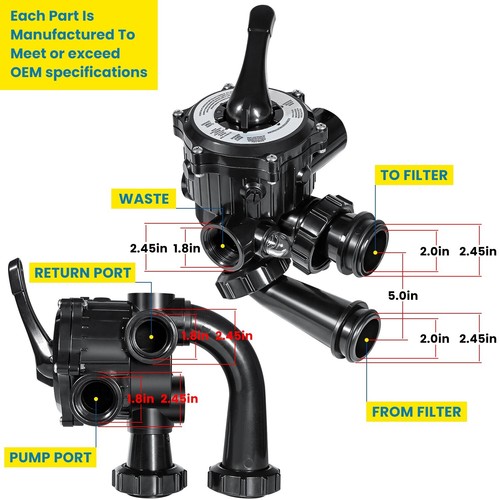 For Hayward SPX0710X32 Multiport Valve Side Mount S200 S240 Sand Filter 1.5 Inch - Picture 8 of 9