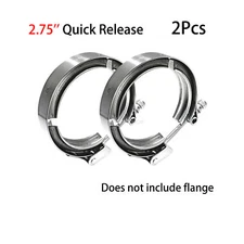 2Pcs 2.75'' V Band Clamp Stainless Steel 304 For Turbo Downpipe Exhaust Pipe
