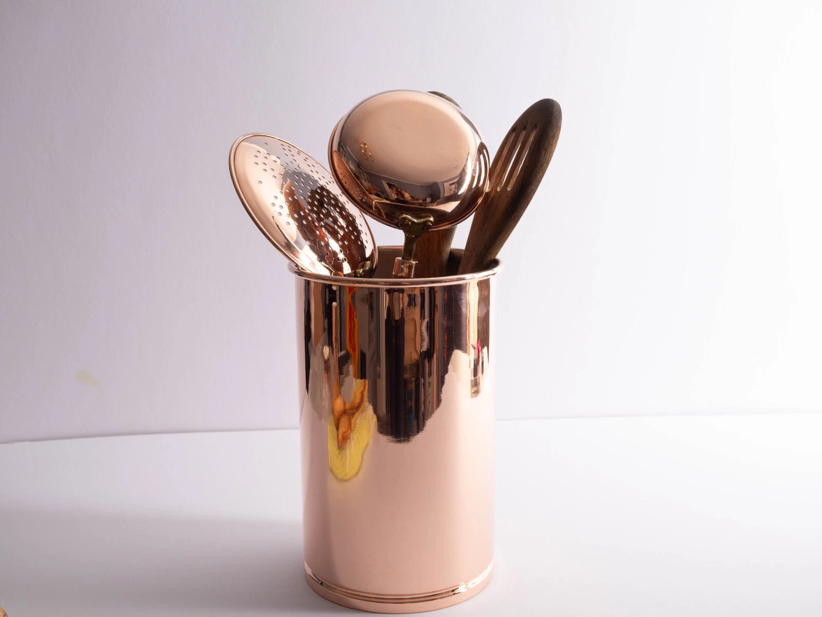 Copper Utensil Holder – Handcrafted Kitchen Organizer, Kitchen Dekor