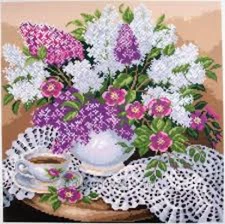 CdA Collection D' Art LACE AND FLOWERS Cross Stitch Needlepoint Canvas 