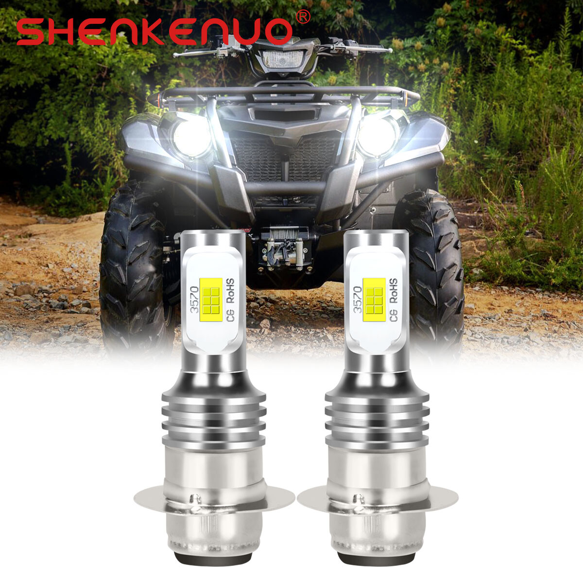 2 White SUPER LED Headlight For Yamaha ATV KODIAK 700 EPS 4WD SE