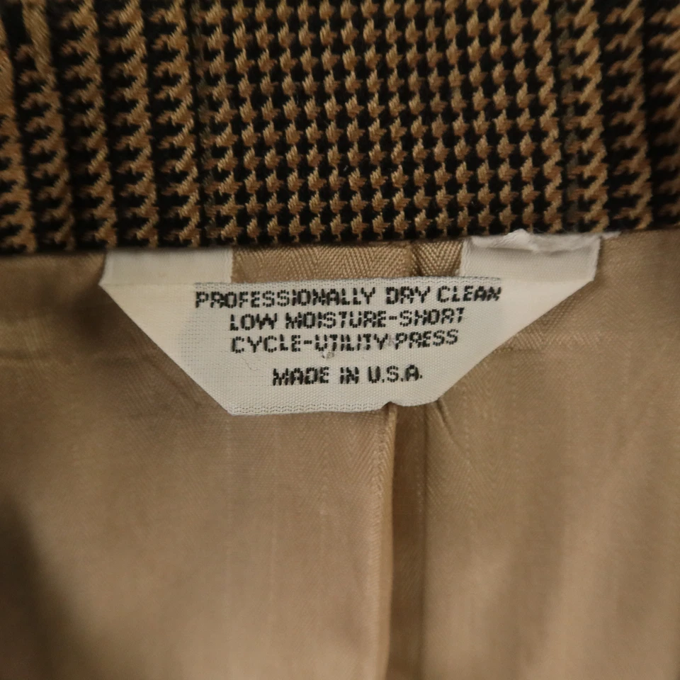 Chaqueta Hopsack M Marrón Príncipe de Gales Cuadros Mezcla de Lana Blazer Abrigo Deportivo 40R Foto 3 de 4