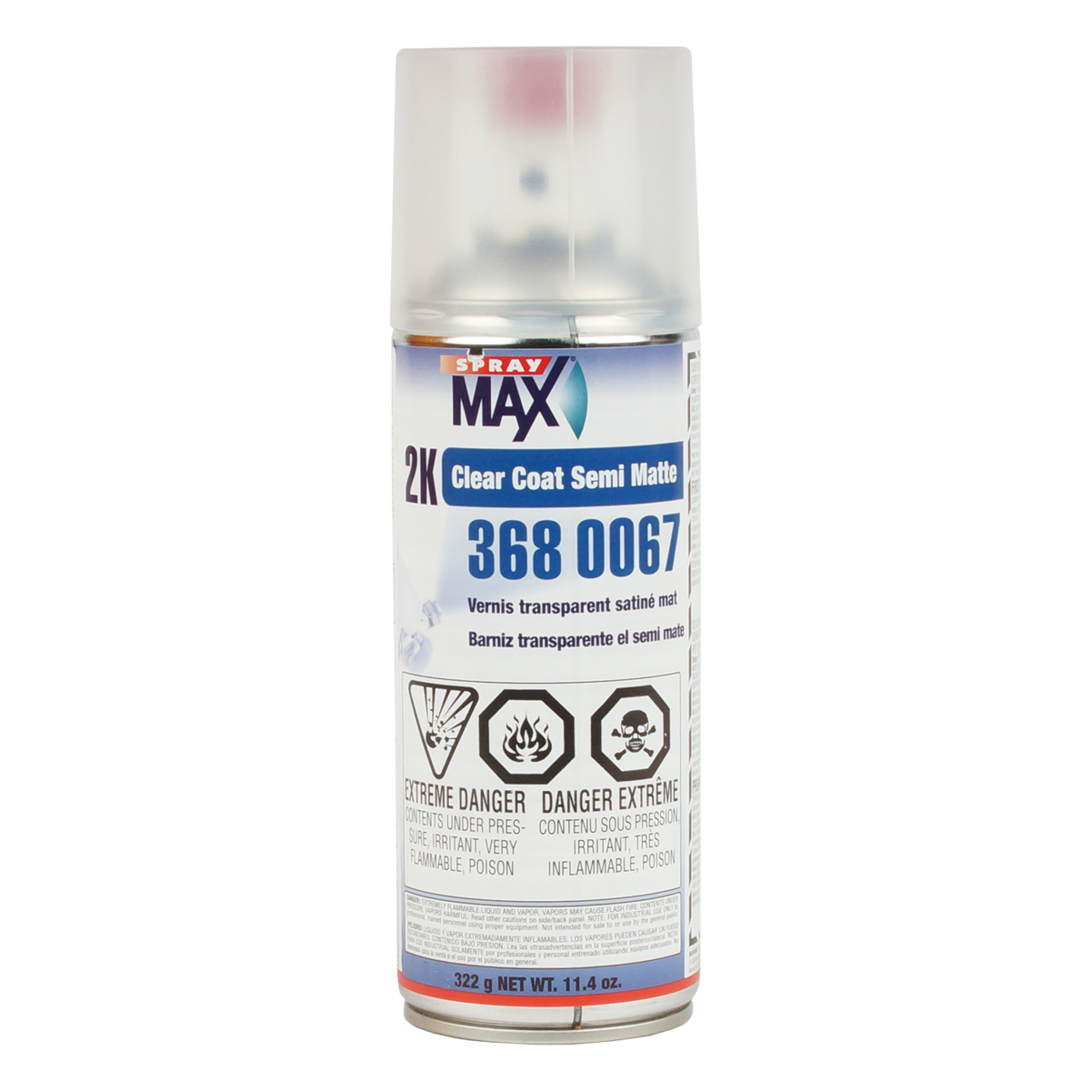 SprayMax 3680067 2K Semi-Matte Semi-Gloss Clear Coat 400ml Aerosol