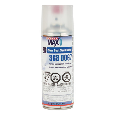 SprayMax 3680067 2K Semi-Matte Semi-Gloss Clear Coat 400ml Aerosol Spray Can USC