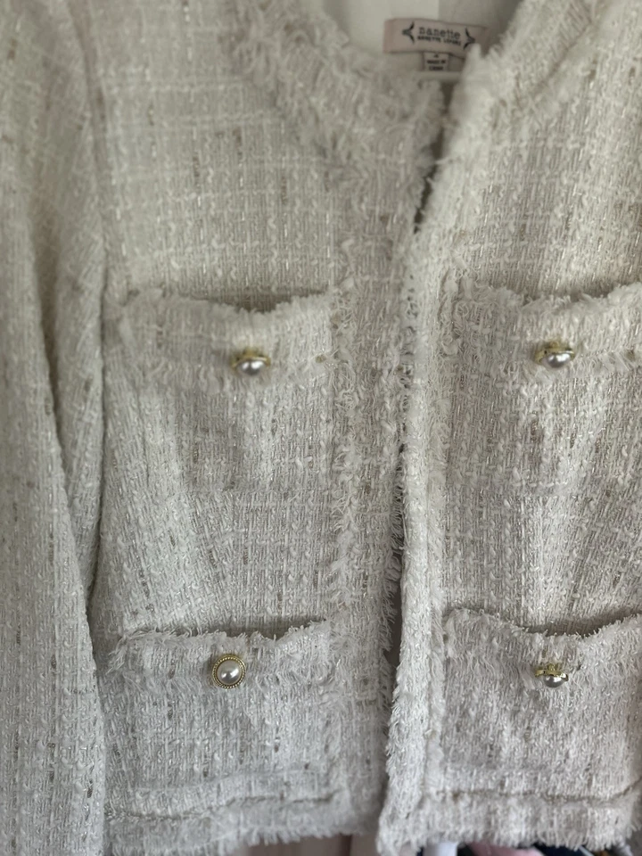 Chaqueta de tweed Nanette Lepore Clapton Boucle para mujer talla 4 Foto 3 de 4