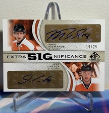 2010-11 UD SP GAME USED MIKE RICHARDS JEFF CARTER #XSG-RC DUAL AUTO SP 19/25