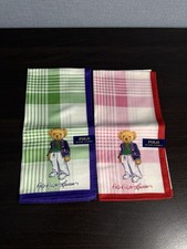Polo Ralph Laurent Handkerchief 100 Cotton Brand New Polo Bear Set Of 2