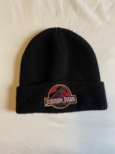Jurassic Park Kids Beanie 1-5 Year Black with Embroidered Logo Dinosaur Knit Hat