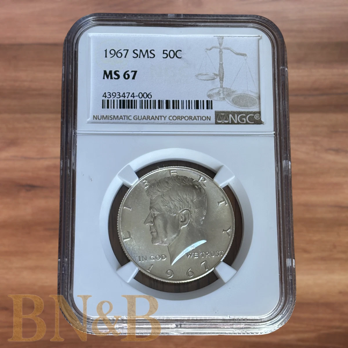 Grade MS 67 NGC 1967 Kennedy US Half Dollars (1964-Now) for sale