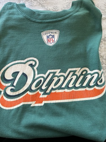 Reebok Miami Dolphins NFL Equipment T-Shirt Green Orange White size large!