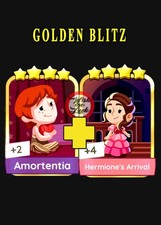 Hermione's Arrival Amortentia-Monopoly  4    Golden Blitz stickers cards